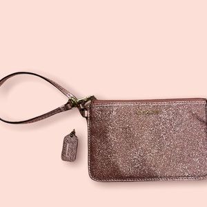 Coach Pink Glitter Mini Wristlet